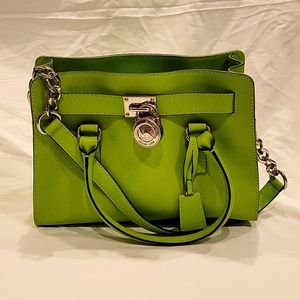Lime-green Mid-sized Michael Kors Structured Bag